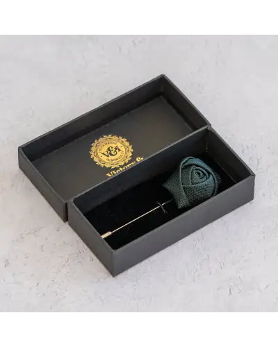 Lapel Pins Victory and Innsbruck Dark Bottle Green Textured Floral Lapel Pin £16.00