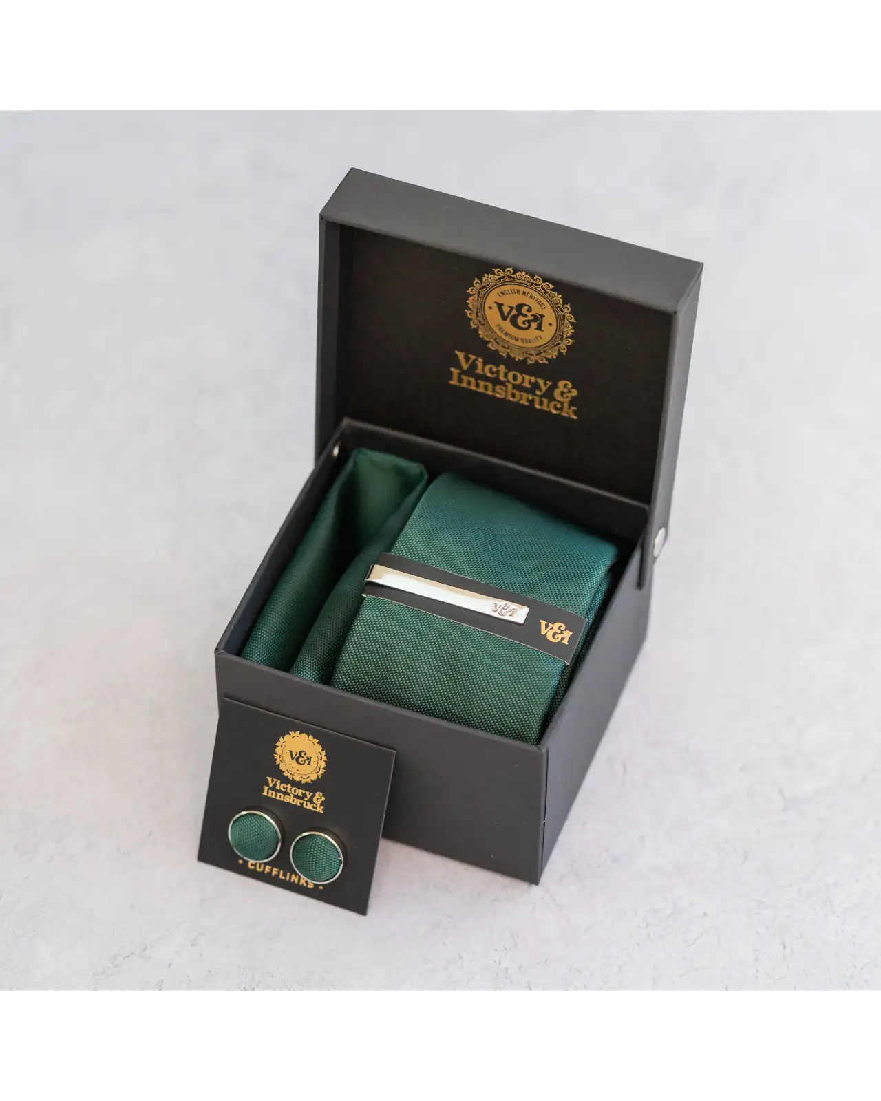 Tie Gift Sets Victory and Innsbruck Emerald Green Textured Tie Set £43.00