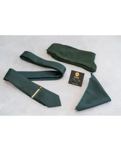 Tie Gift Sets Victory and Innsbruck Dark Bottle Green Textured Tie Set £50.00