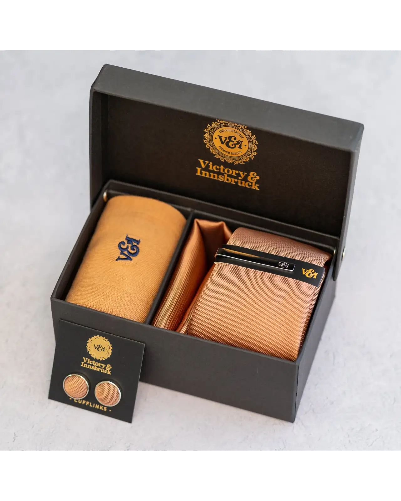 Tie Gift Sets Victory and Innsbruck Burnt Peach Textured Tie Set £50.00