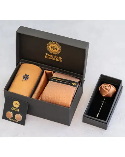 Tie Gift Sets Victory and Innsbruck Burnt Peach Textured Tie Set £50.00