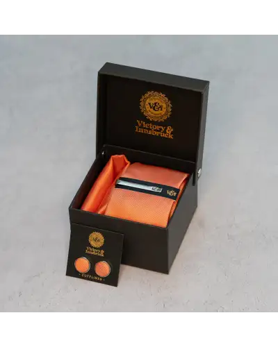 Tie Gift Sets Victory and Innsbruck Coral Orange Textured Tie Set £50.00