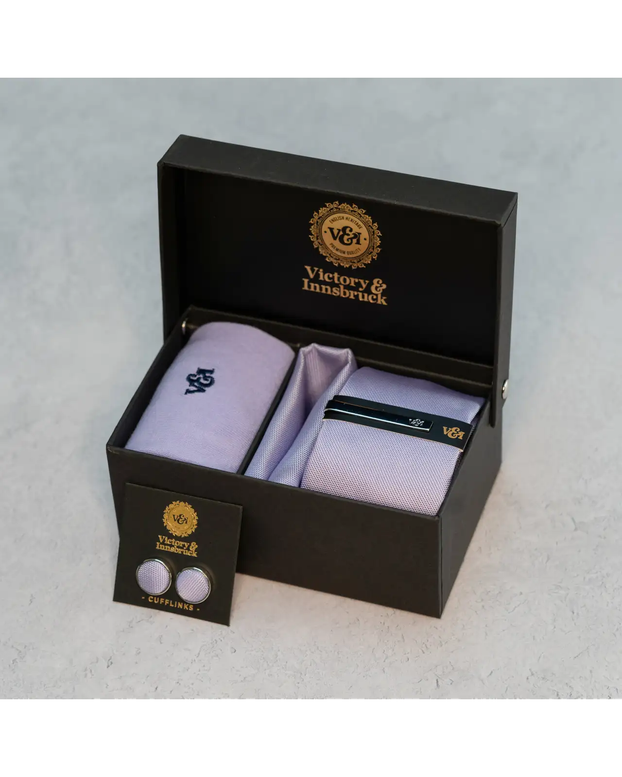 Tie Gift Sets Victory and Innsbruck Lavender Textured Tie Set £50.00