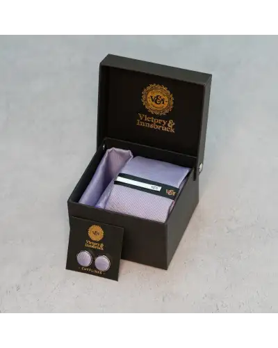 Tie Gift Sets Victory and Innsbruck Lavender Textured Tie Set £50.00