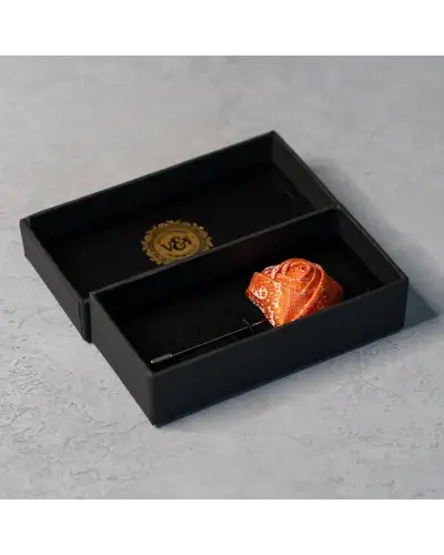 Lapel Pins Victory and Innsbruck Coral Orange Paisley Floral Lapel Pin £16.00