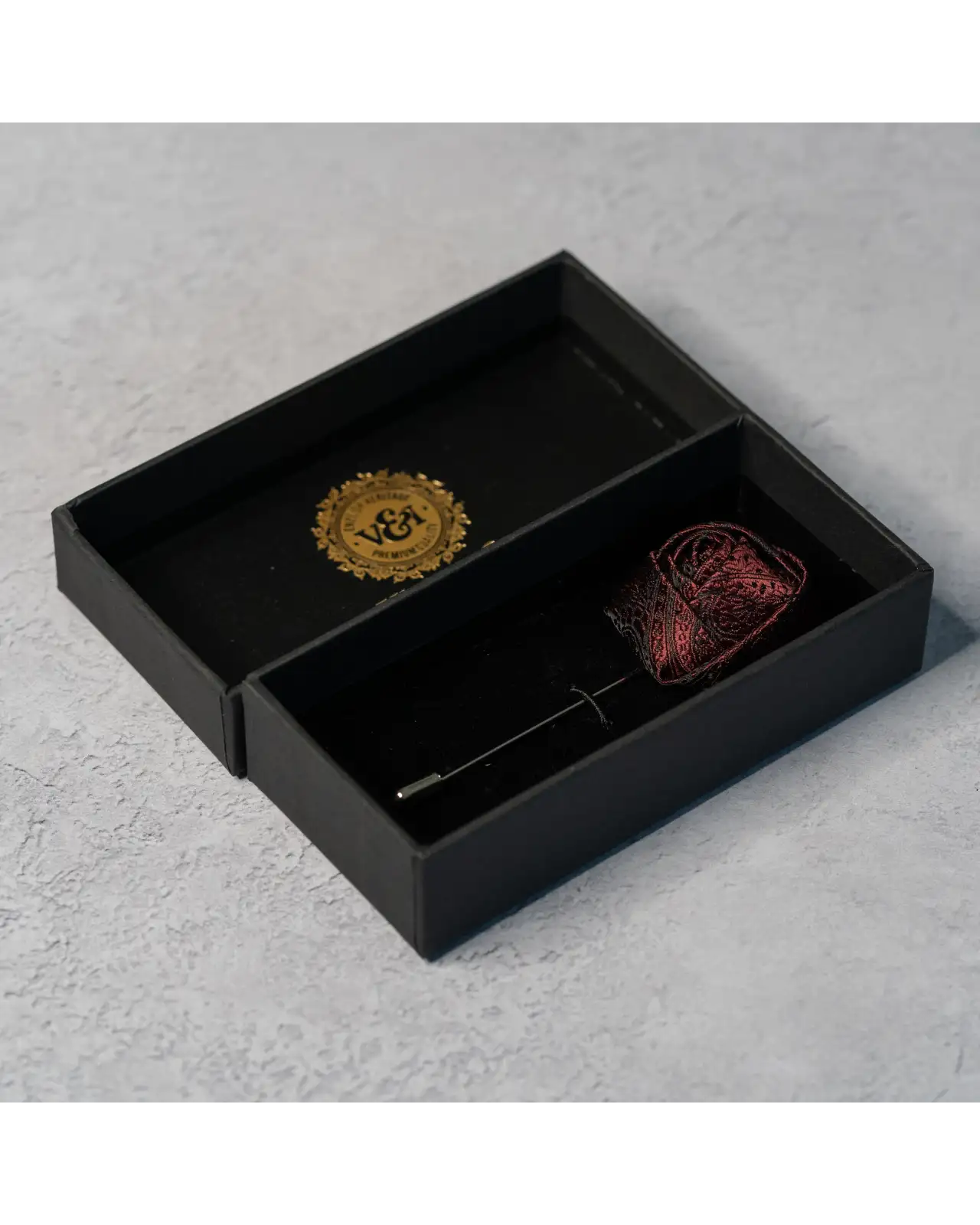 Lapel Pins Victory and Innsbruck Burgundy Red Paisley Floral Lapel Pin £16.00