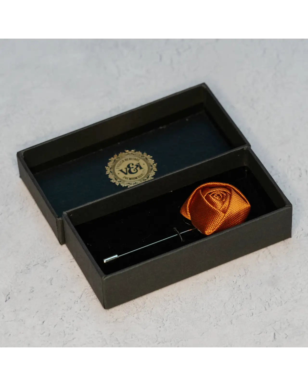 Lapel Pins Victory and Innsbruck Burnt Orange Textured Floral Lapel Pin £16.00