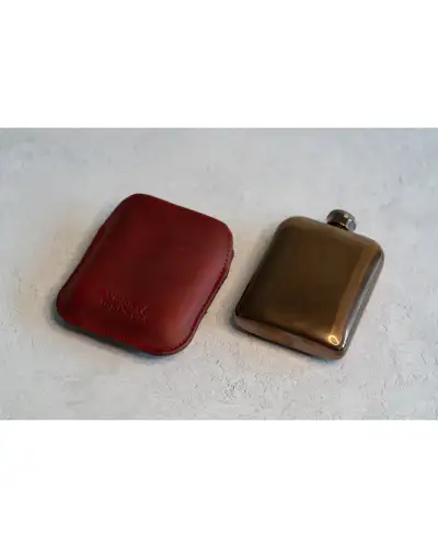 Flasks Victory and Innsbruck Full Grain Leather Cased Hip Flask Full Burgundy Leather Copper Flask £36.00