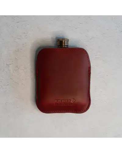 Flasks Victory and Innsbruck Full Grain Leather Cased Hip Flask Full Burgundy Leather Copper Flask £36.00