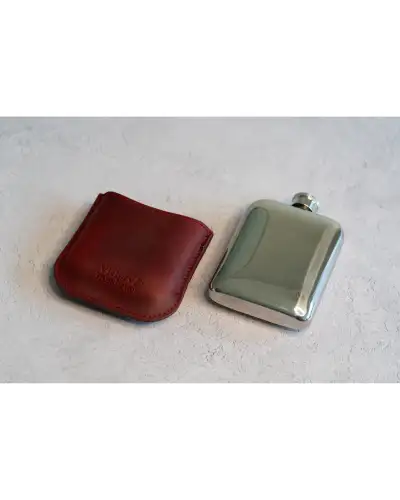 Flasks Victory and Innsbruck Full Grain Leather Cased Hip Flask 3 4 Burgundy Leather Silver Flask £36.00