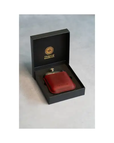 Flasks Victory and Innsbruck Full Grain Leather Cased Hip Flask 3 4 Burgundy Leather Silver Flask £36.00