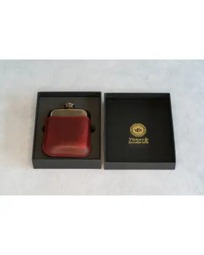 Flasks Victory and Innsbruck Full Grain Leather Cased Hip Flask 3 4 Burgundy Leather Copper Flask £36.00