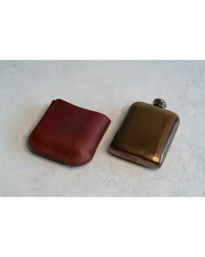 Flasks Victory and Innsbruck Full Grain Leather Cased Hip Flask 3 4 Burgundy Leather Copper Flask £36.00