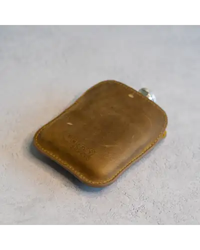 Flasks Victory and Innsbruck Full Grain Leather Cased Hip Flask Full Tan Brown Leather Silver Flask £36.00