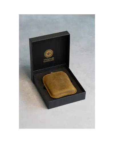 Flasks Victory and Innsbruck Full Grain Leather Cased Hip Flask Full Tan Brown Leather Copper Flask £36.00