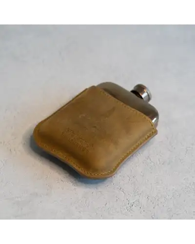 Flasks Victory and Innsbruck Full Grain Leather Cased Hip Flask 3 4 Tan Brown Leather Copper Flask £36.00