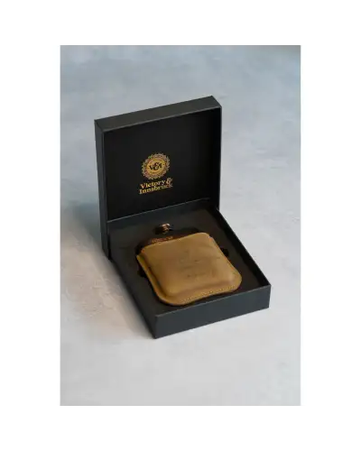 Flasks Victory and Innsbruck Full Grain Leather Cased Hip Flask 3 4 Tan Brown Leather Copper Flask £36.00