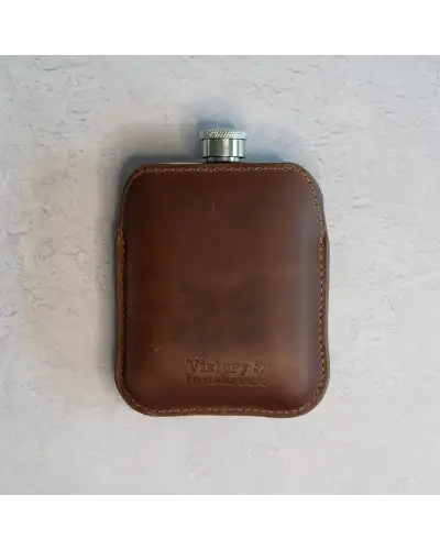 Flasks Victory and Innsbruck Full Grain Leather Cased Hip Flask Full Brown Leather Silver Flask £36.00