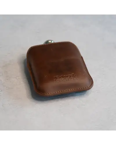 Flasks Victory and Innsbruck Full Grain Leather Cased Hip Flask Full Brown Leather Silver Flask £36.00