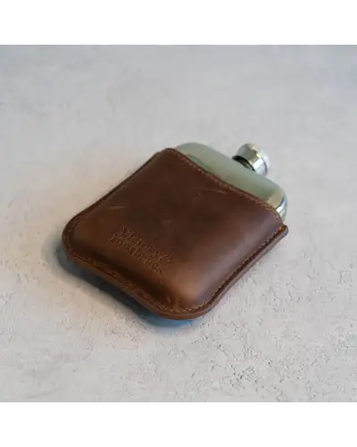 Flasks Victory and Innsbruck Full Grain Leather Cased Hip Flask 3 4 Brown Leather Silver Flask £36.00