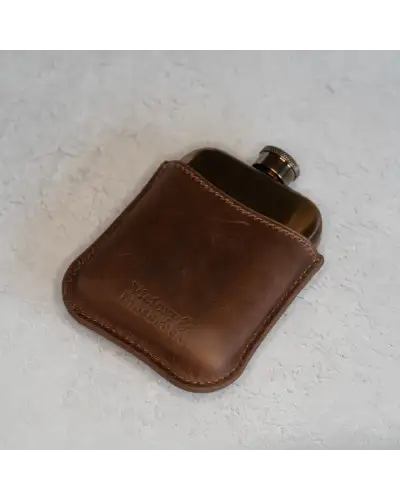 Flasks Victory and Innsbruck Full Grain Leather Cased Hip Flask 3 4 Brown Leather Copper Flask £36.00