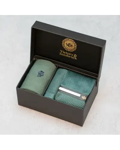 Tie Gift Sets Victory and Innsbruck Sage Green Knitted Tie Set £50.00