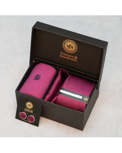 Tie Gift Sets Victory and Innsbruck Raspberry Textured Tie Set £50.00
