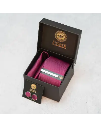 Tie Gift Sets Victory and Innsbruck Raspberry Textured Tie Set £50.00