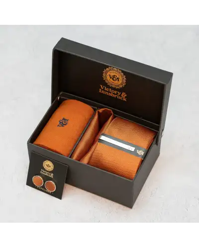 Tie Gift Sets Victory and Innsbruck Burnt Orange Textured Tie Set £45.00