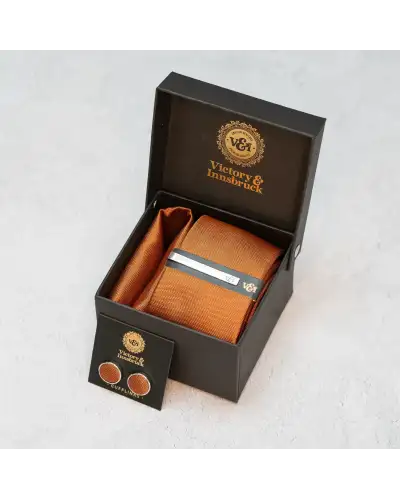 Tie Gift Sets Victory and Innsbruck Burnt Orange Textured Tie Set £45.00