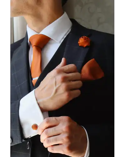 Tie Gift Sets Victory and Innsbruck Burnt Orange Textured Tie Set £45.00