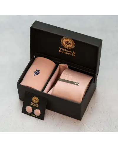 Tie Gift Sets Victory and Innsbruck Blush Pink Textured Tie Set £50.00