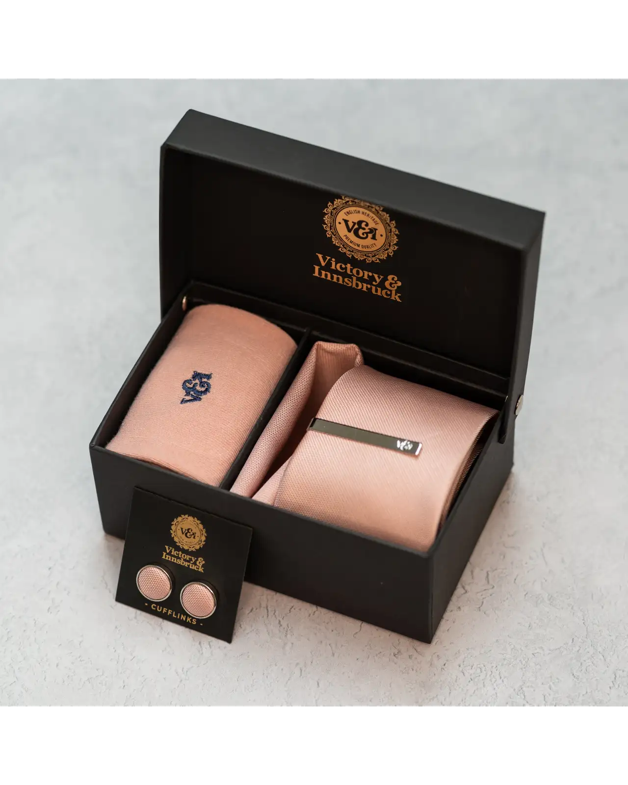 Tie Gift Sets Victory and Innsbruck Blush Pink Textured Tie Set £50.00