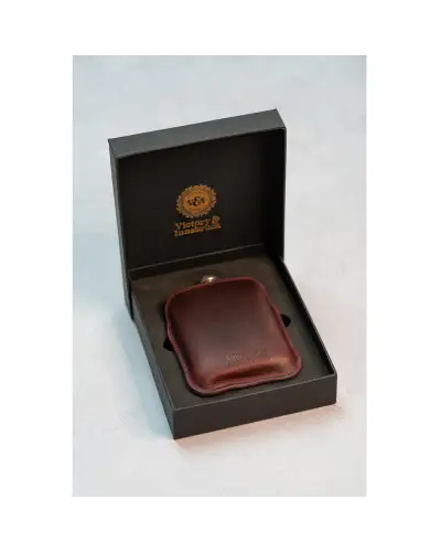 Flasks Victory and Innsbruck Full Grain Leather Cased Hip Flask Full Burgundy Sleeve Silver Flask £36.00