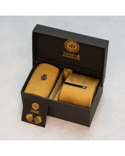 Tie Gift Sets Victory and Innsbruck Mustard Yellow Textured Tie Set £50.00