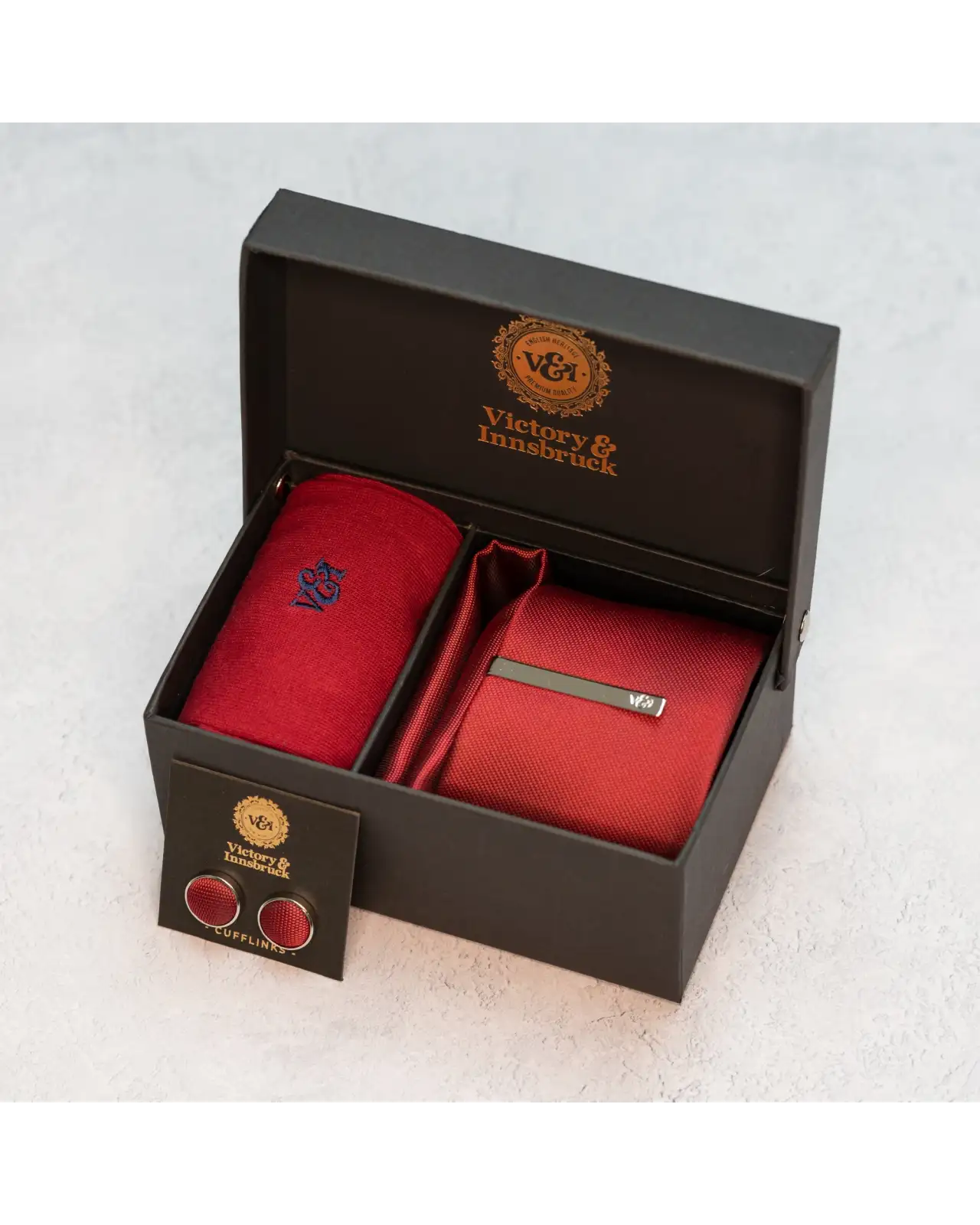 Tie Gift Sets Victory and Innsbruck Red Textured Tie Set £50.00