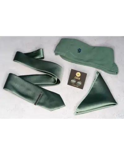 Tie Gift Sets Victory and Innsbruck Dark Sage Green Textured Tie Set £50.00