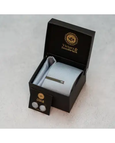 Tie Gift Sets Victory and Innsbruck Dusty Blue Textured Tie Set £50.00