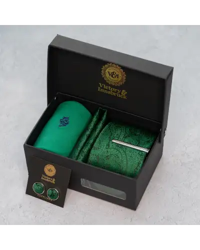 Tie Gift Sets Victory and Innsbruck Forest Green Paisley Tie Set £50.00