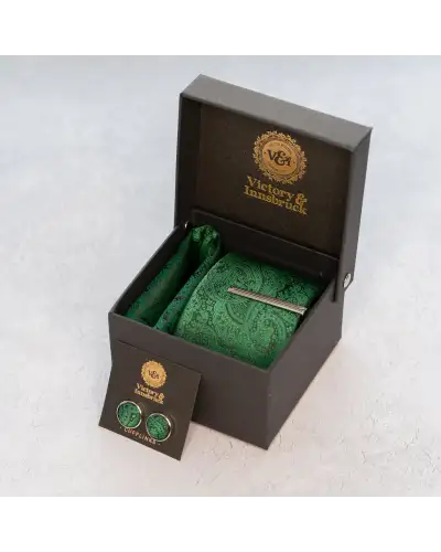 Tie Gift Sets Victory and Innsbruck Forest Green Paisley Tie Set £50.00