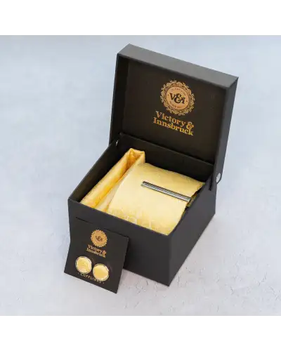 Tie Gift Sets Victory and Innsbruck Buttercup Yellow Paisley Tie Set £50.00