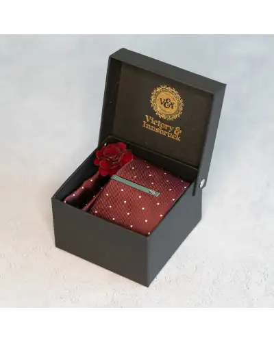 Tie Gift Sets Victory and Innsbruck Burgundy Red Polka Dot Tie Set £50.00