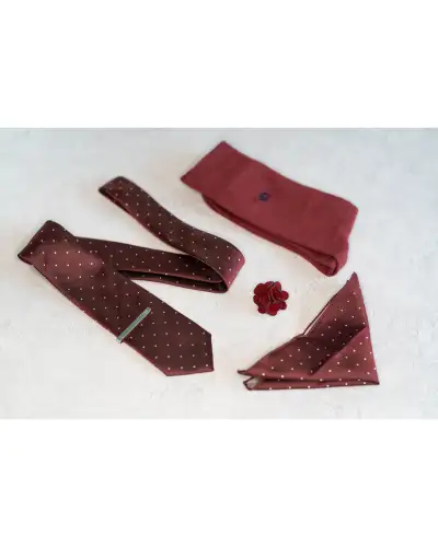 Tie Gift Sets Victory and Innsbruck Burgundy Red Polka Dot Tie Set £50.00