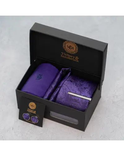 Tie Gift Sets Victory and Innsbruck Cadbury Purple Paisley Tie Set £50.00
