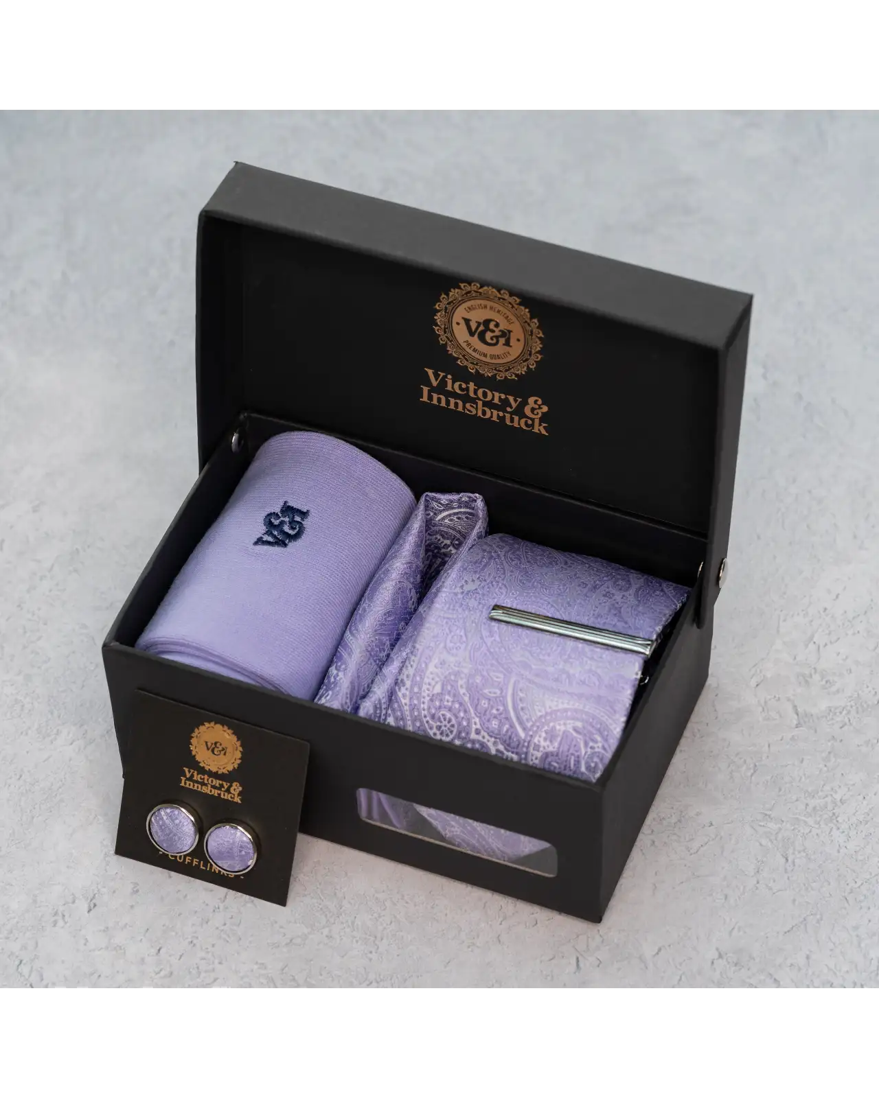 Tie Gift Sets Victory and Innsbruck Lavender Paisley Tie Set £50.00