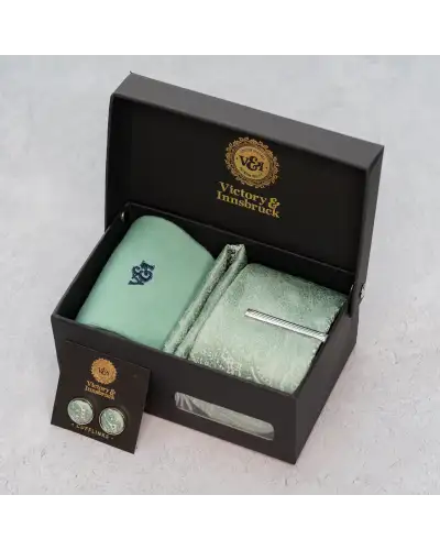 Tie Gift Sets Victory and Innsbruck Sage Green Paisley Tie Box Set £50.00