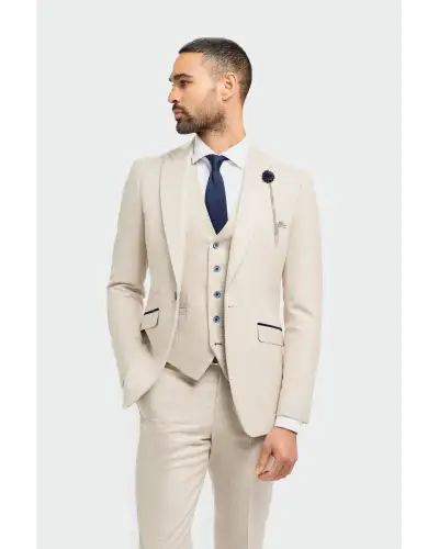 Blazers Victory and Innsbruck Caridi Beige Check Slim Fit Blazer £137.00