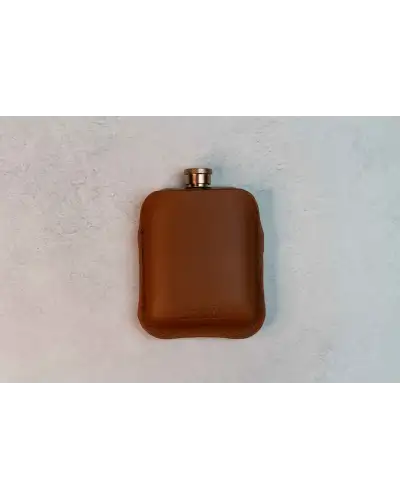 Flasks Victory and Innsbruck Full Grain Leather Cased Hip Flask Full Cognac Leather Copper Flask £36.00