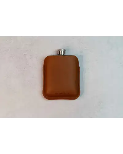 Flasks Victory and Innsbruck Full Grain Leather Cased Hip Flask Full Cognac Leather Silver Flask £36.00