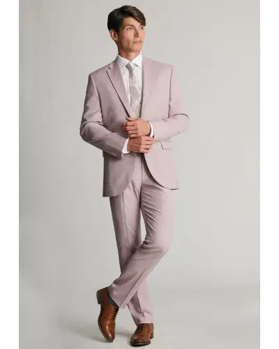 Waistcoats Brook Taverner Tailored Fit Hayton Pink Textured Suit - Waistcoat Optional £134.00
